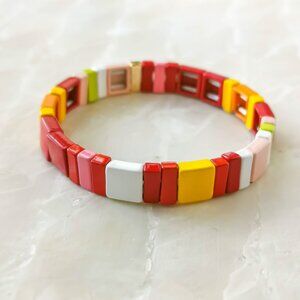 Roxanne Assoulin • Rainbow Brite Gold Enamel Stretch Bracelet